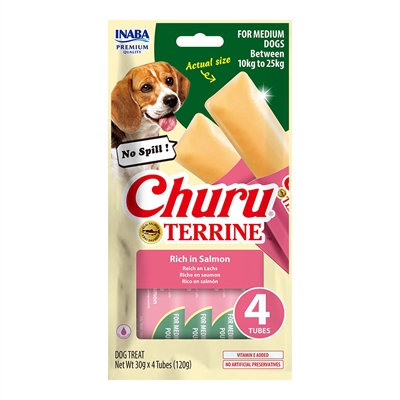 Churu Terrine Blød Tyggebar med Laks Til Små & Mellem Hunde